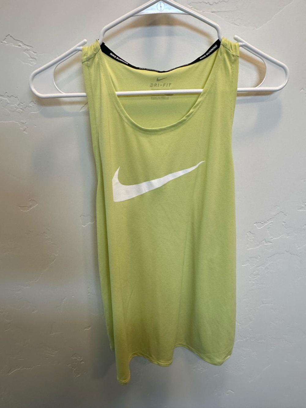Nike Women’s Dri-FIT Neon Green Tank with White Swoosh